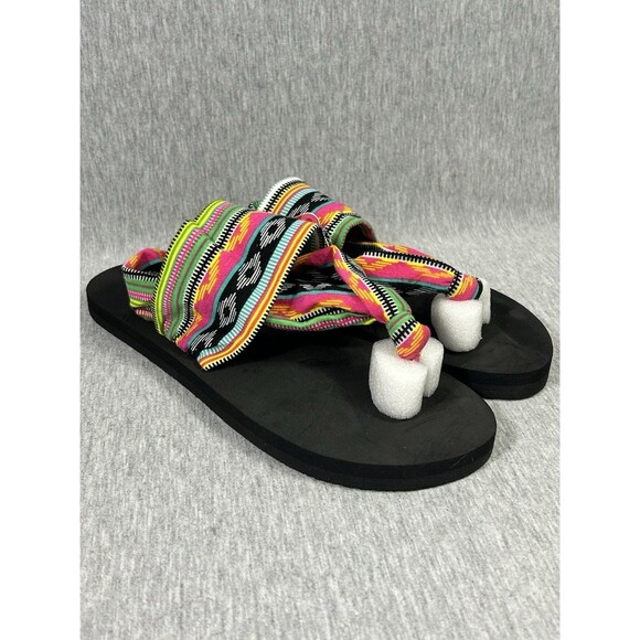 Ipomoea Women Yoga Flip Flops Stretch Shoes Walking Sling/40/US 9/Multicolored - Picture 5 of 9